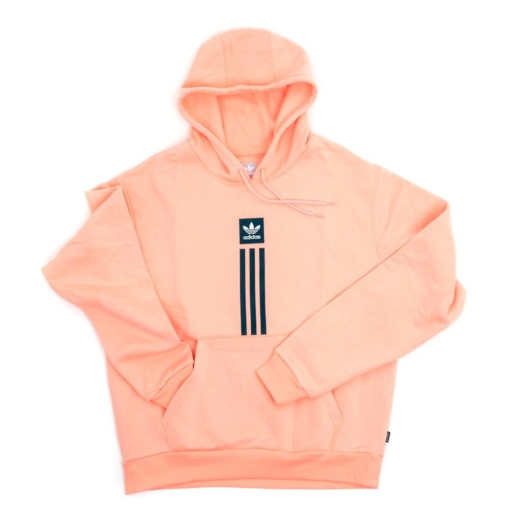 ADIDAS SOLID PILLAR HOODED SWEATSHIRT (GLOW PINK)